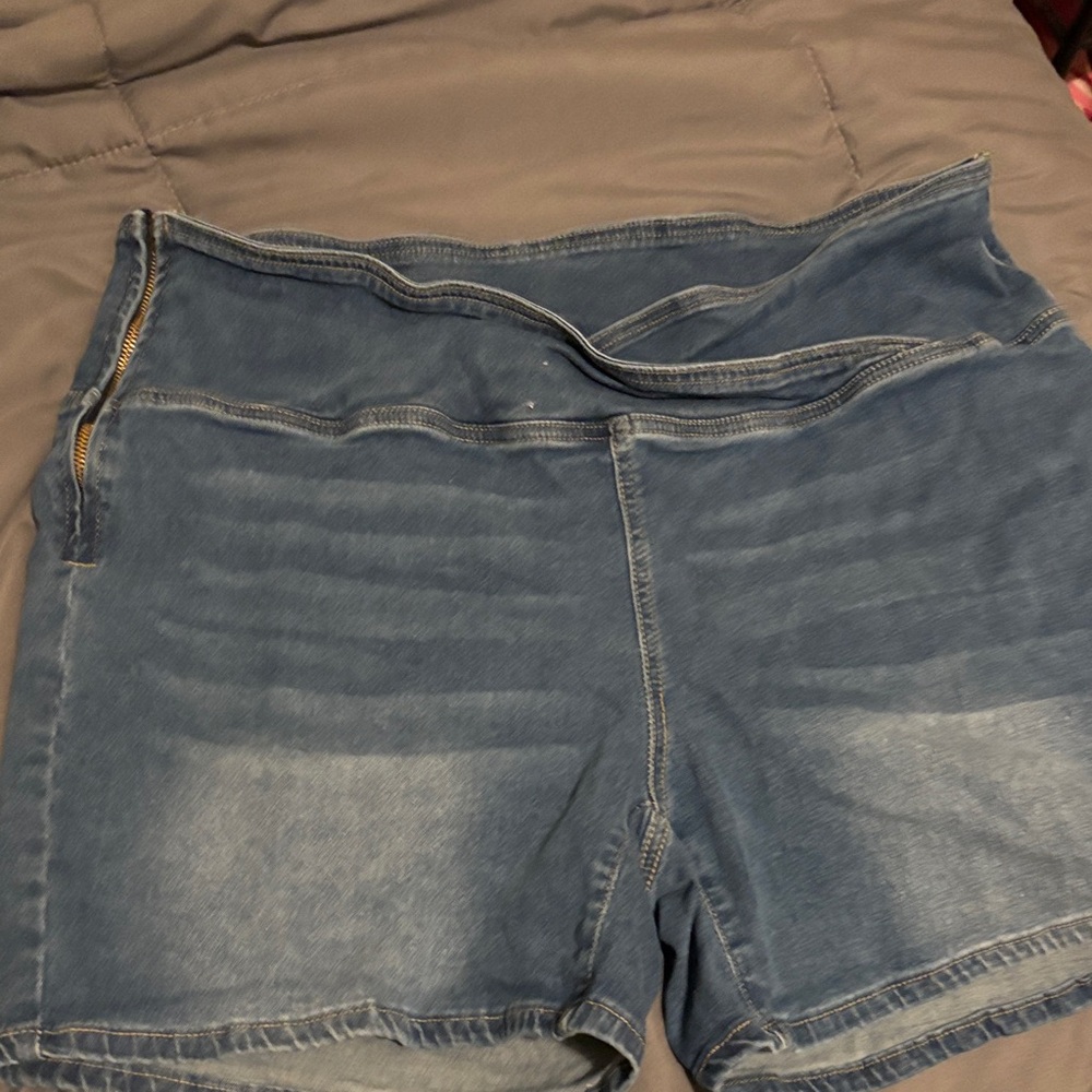 Denim Blue stretchy Women's Shorts